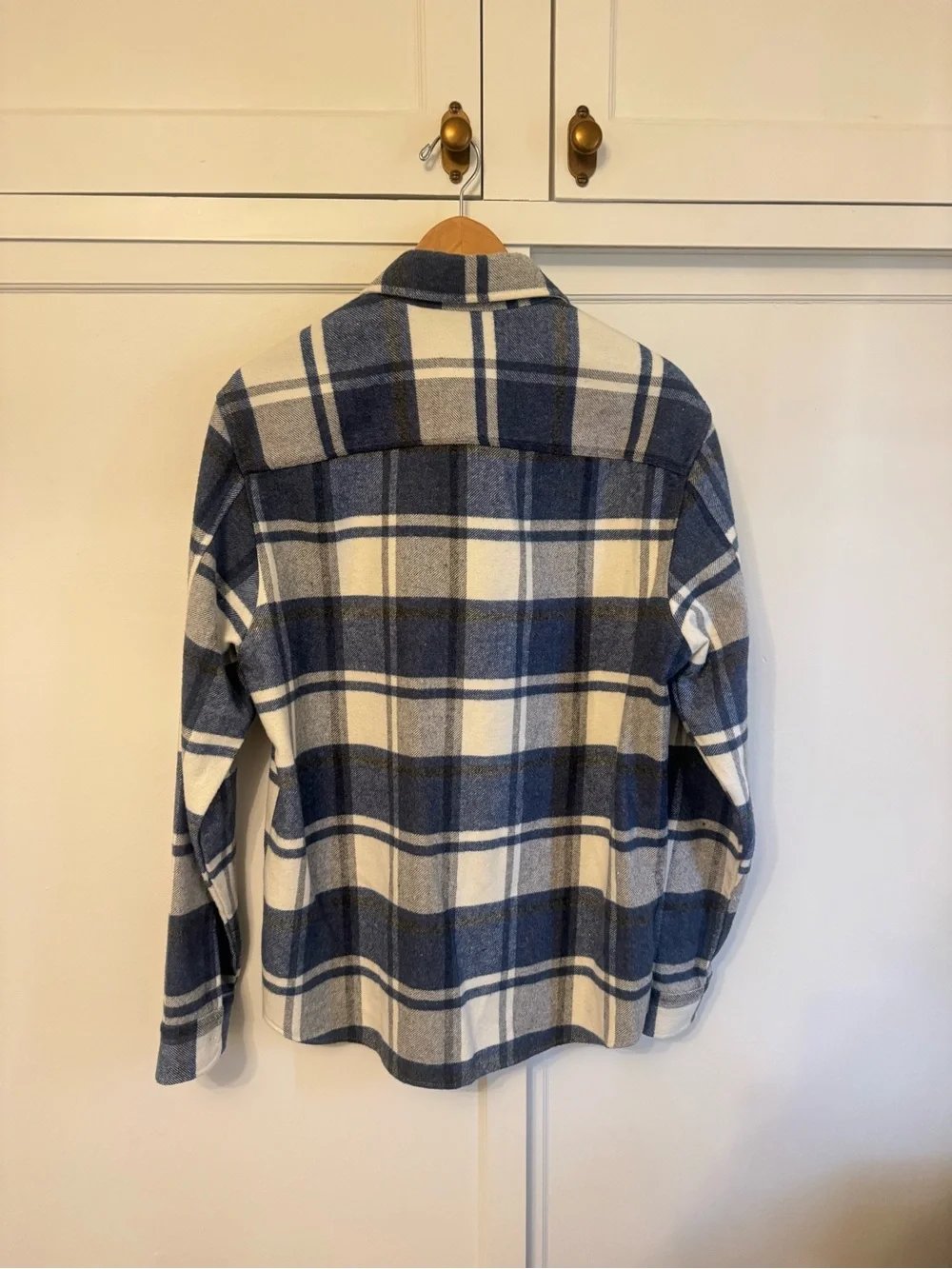 Reiss Blue & White Plaid Flannel Jacket